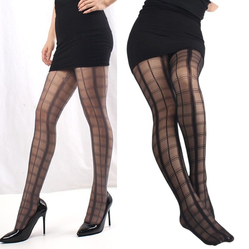 Breathable Checker Texture Pantyhose Women Hosiery High Elasticity Comfortable Stockings For Office Casual Wear