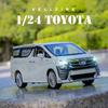 DYMNQM1 1/24 TOYOTA Vellfire MPV Van Diecast Toy Car Model Miniature Pull Back Sound & Light Doors Openable Collection Gift For Boy Kid