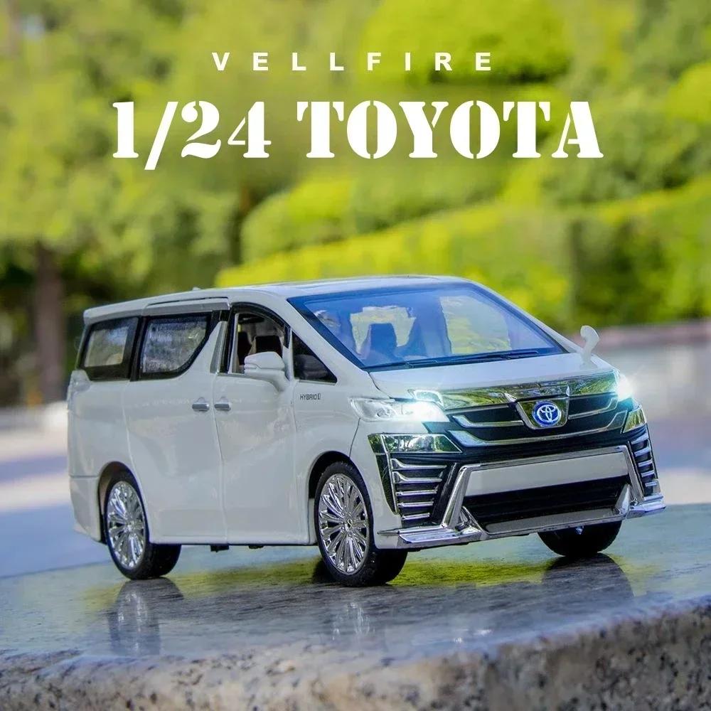 DYMNQM1 1/24 TOYOTA Vellfire MPV Van Diecast Toy Car Model Miniature Pull Back Sound & Light Doors Openable Collection Gift For Boy Kid