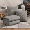 Dual-Use Embroidered Pillow Blanket: Office Nap & Car Cushion Combo