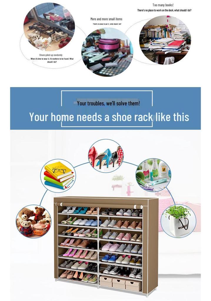 Multi-Layer Dustproof Shoe Cabinet with Large Storage Capacity for Home or Dormitory Use