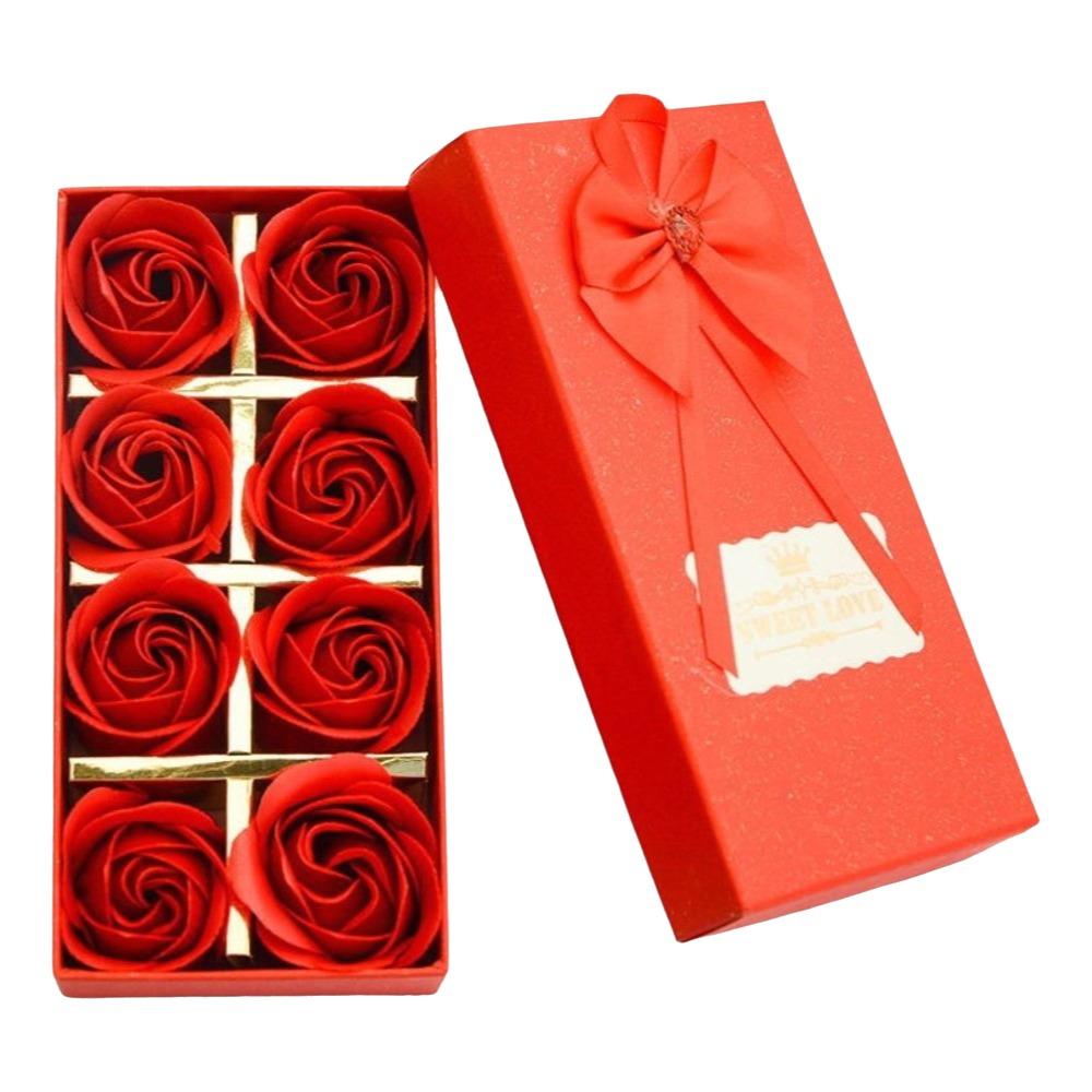 8pcs Creative Mix Color Scented Soap Rose Floral Scented Simulation Rose Rose Flower Petal DIY Rose Bouquet Wedding Decoration красный