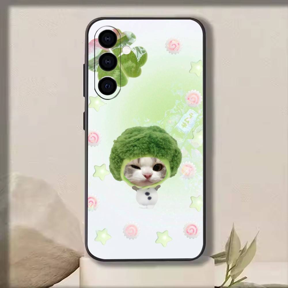 

Food cats with headgear333 Phone Case Black Silicone Soft For Samsung Galaxy A73,A72,A71,A70,A53,A52,A51 Samsung a13 5g