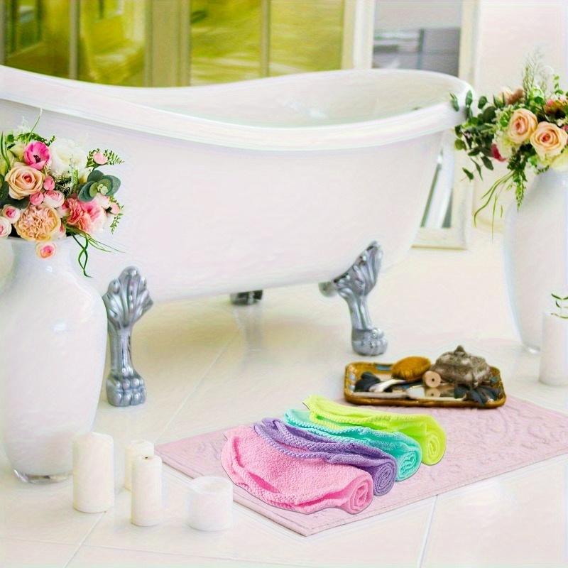 1-pack Exfolierande ryggskrubb med handtag Stretchbar dubbelsidig nylon bad dusch kropps spa-duk för hudrengöring