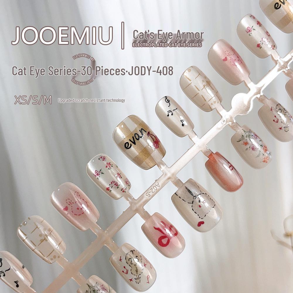 

Japanese T-shirt [Honey Bear Fruit Wine] with Cat-Eye Airbrushed Removable Nail Tips - Set of 30