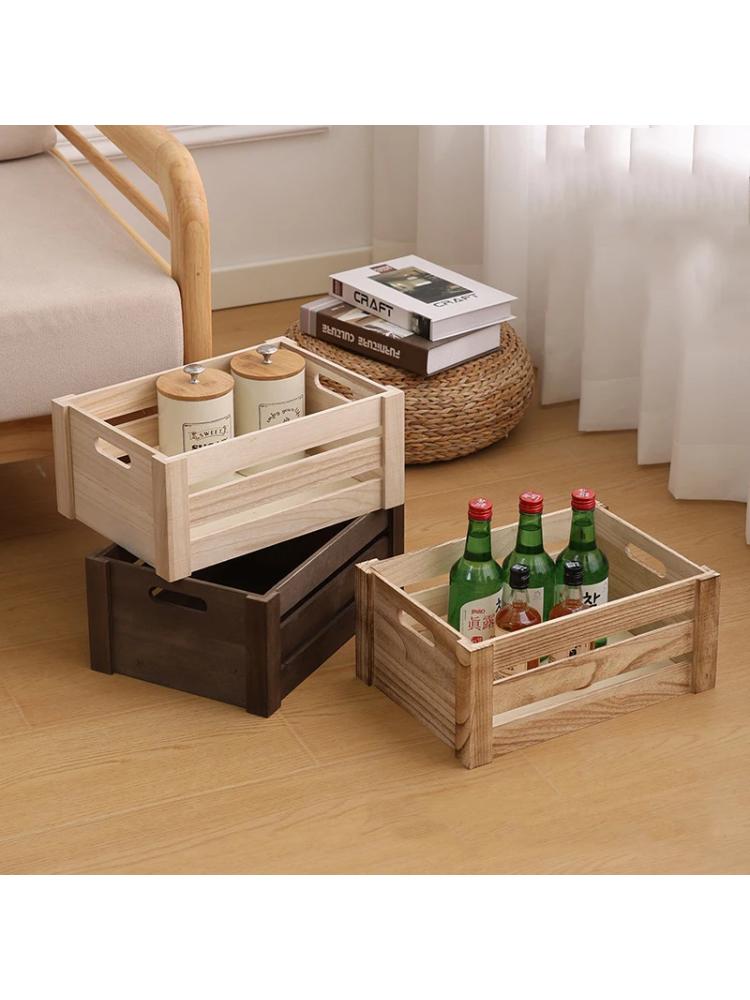 1pcs Wooden Storage Box Solid Wood Multi-Purpose Container For Sundries Cosmetics Home Office Laundry Organizer Eco-Friendly