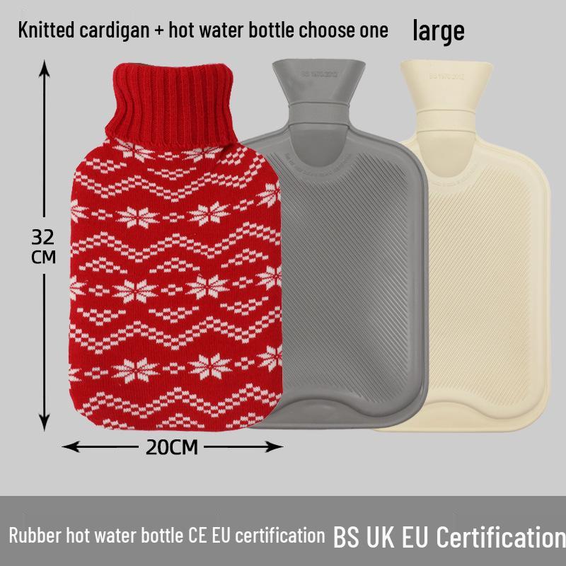 Explosion-Proof Hot Water Bottle: Rubber Design for Stomach and Feet, Long-Lasting Warmth