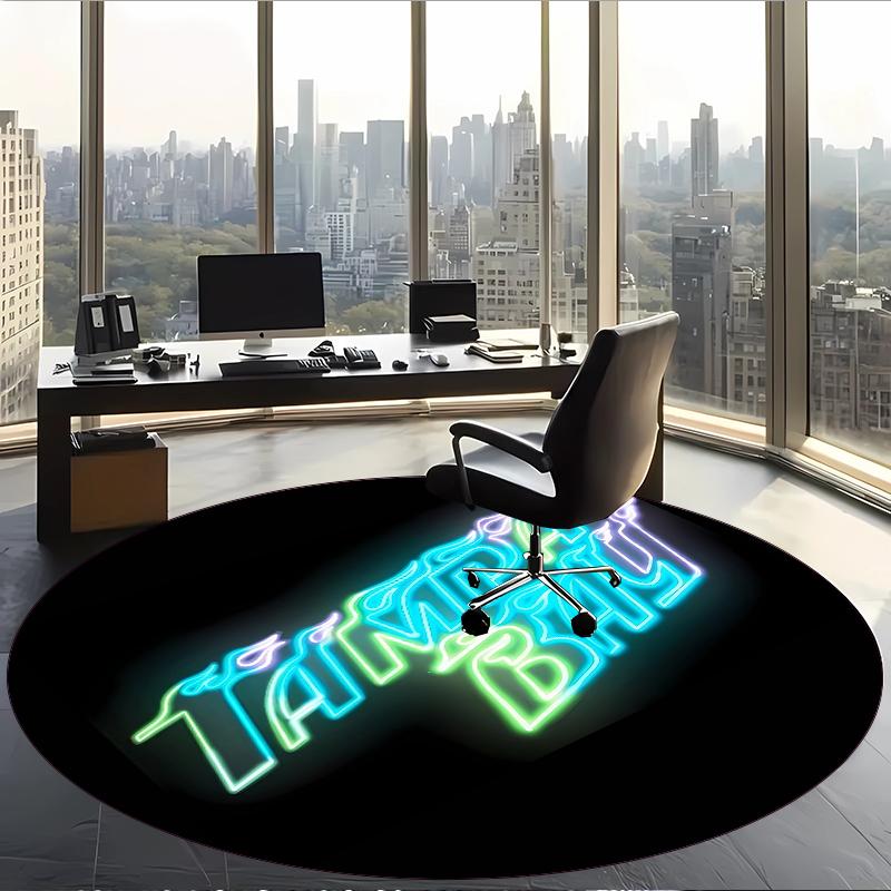 Tampa Bay Rays (29) Round Office Rug Decorative Floor Rug for Office Bedroom Living Room and Home Space