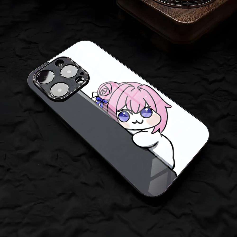 N-NIKKES Doro Phone Case For IPhone 17 Air 16 E Pro Max 15 14 13 Mini 12 Pro 11 Max Plus Black Glass Cover
