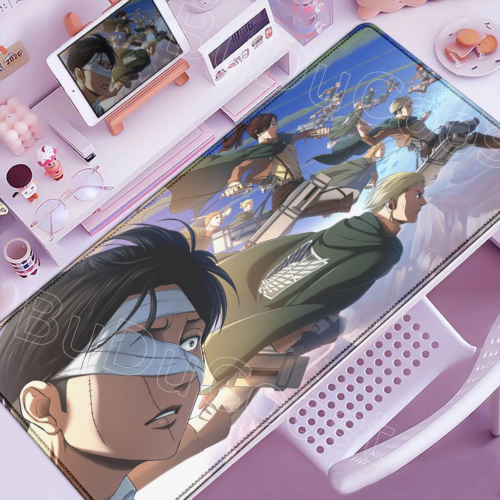 New Cool Anime Attack On Titan Large Mouse Pad Computer Non-slip Mousepad XXL 900x400mm Gaming Laptop Keyboard Mouse Mats Carpet