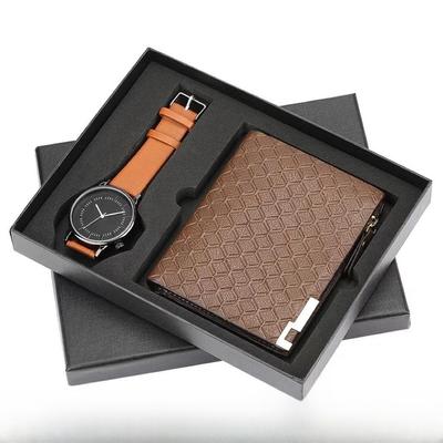 Men's Gift Set: Versatile Quartz Watch & Business Wallet with Various Styles
