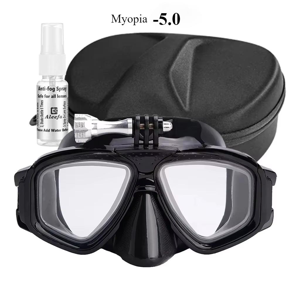 2024 Tauchmaske mit Gopro-Halterung Gehärtetes Glas Tauch-Schwimmbrille, Elastisches Gummiband, Geschenkbox