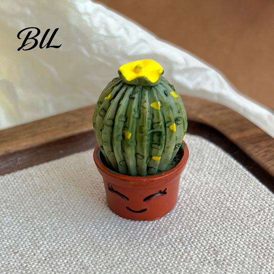 Potted Plant Magnet Cartoon Cactus Fridge Resin 3D Mini Magnetic Home Decor Plants Refrigerator Kitchen Office Decoration