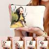 Unique Canvas Makeup Bags Large Capacity Zipper Closure Travel Toiletry Bag Cute Girl Pattern Pencil Case Girls