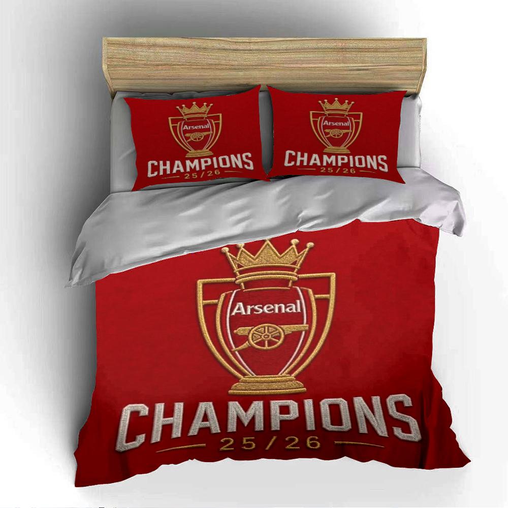 Arsenal Campioni Set Biancheria da Letto Biancheria Copripiumino Set Copripiumino Federe Decorazioni per la Casa (1 * Copripiumino 2 * Federe, senza piumino)