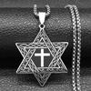 Hexagram Pendant Necklace for Women Men Stainless Steel Star of David Solomon Powerful Protection Amulet Je Jewelry N539