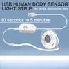 Motion Sensor Light Strip USB Powered Rechargeable Motion Activated LED Closet Strip Light For Staircase Closet Cabinet Stairway