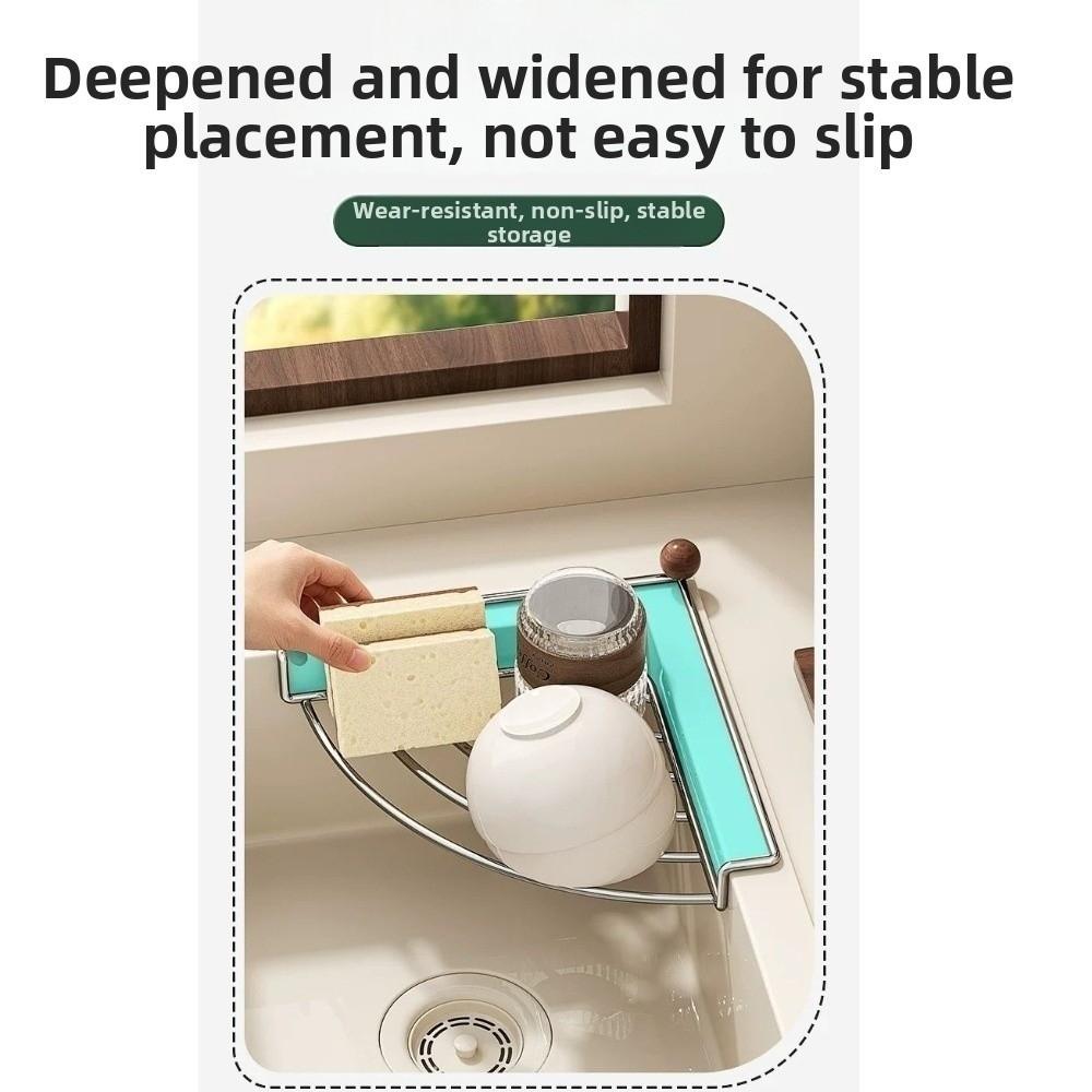 Triangle Shape Sink Drain Rack Stainless Steel Dish Cloth Holder New Sponge Holder Kitchen Sink