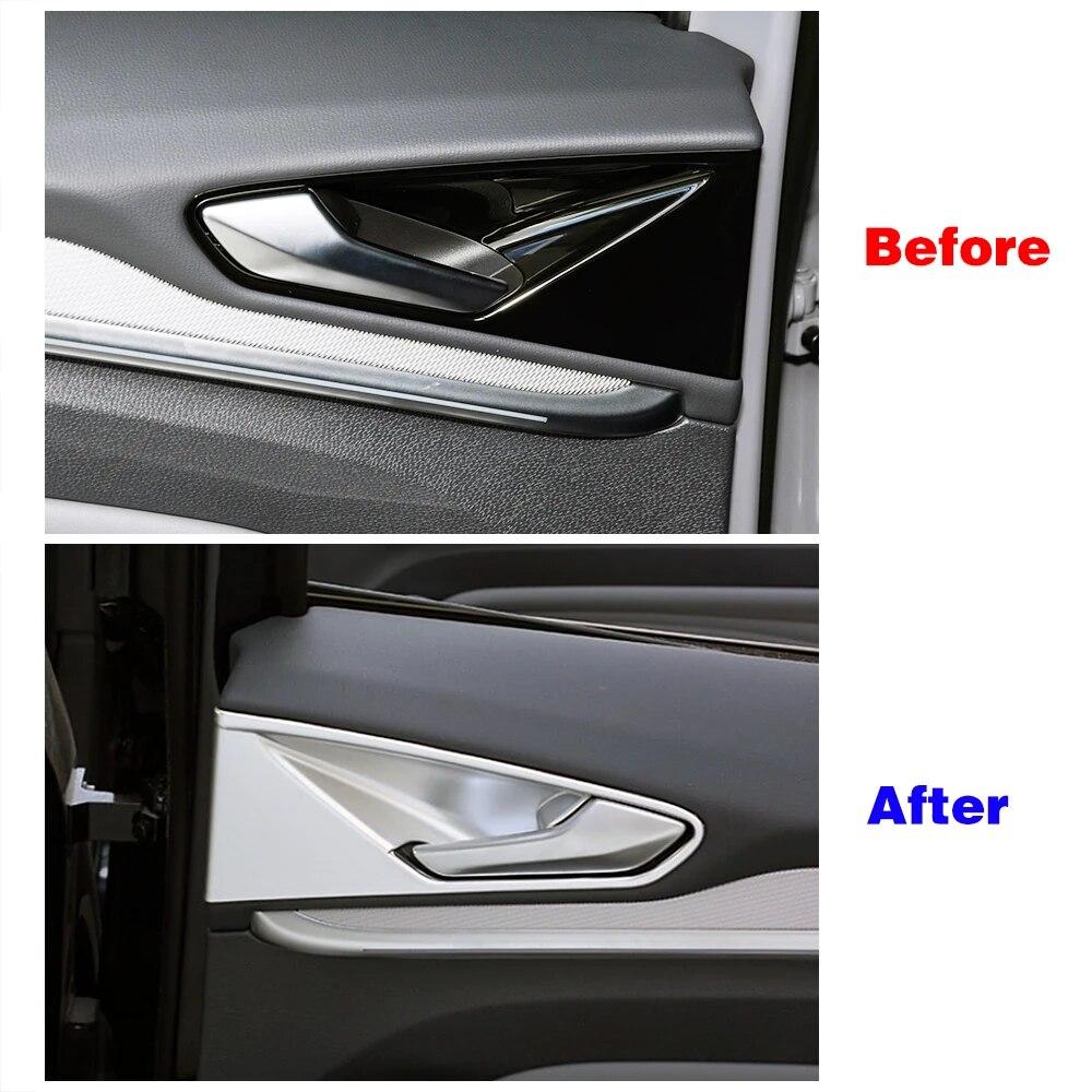 For Volkswagen VW ID.4 ID4  2022 2023 Car Interior Part Refit Inner Door Handle Bowl Panel Cover Trim Sticker Anti Scratch