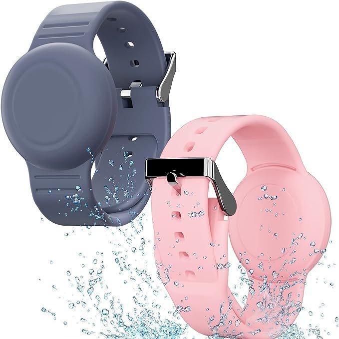 Kids Waterproof Silicone AirTag GPS Tracker Case with Strap – Compatible with Apple AirTag