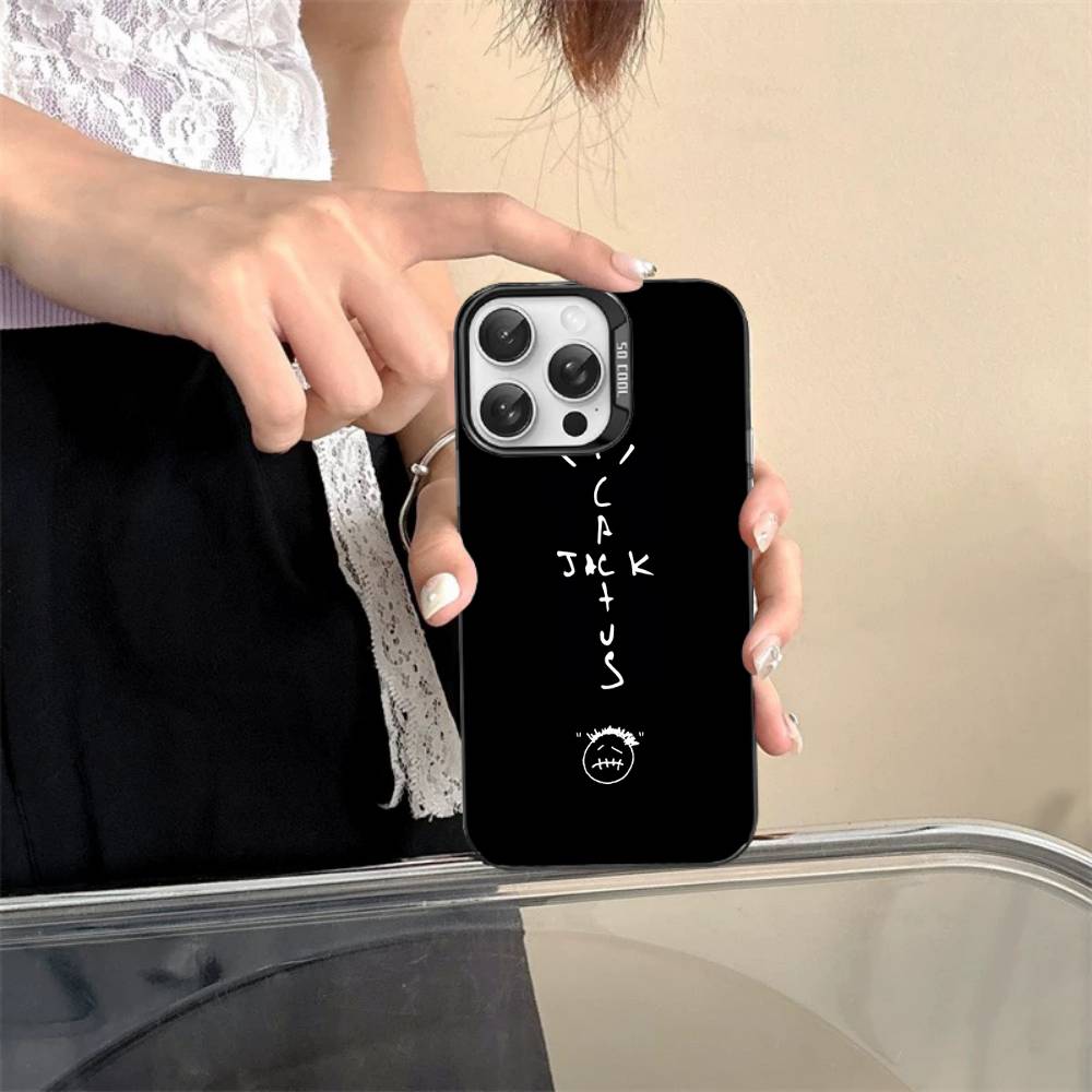 Luksusowe etui na telefon T-Travis S-Scott Cactus Jack Dla IPhone 17 16 15 14 Pro MAX Matowe Odporne na wstrząsy Tył Zapobiegające upadkom Matowa osłona