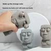 Stone Man Releases Stress Toy Slowly Rebounds Soft Moai Statue Squeeze Eyes Interested Expression Relaxes Stress Children's Gift