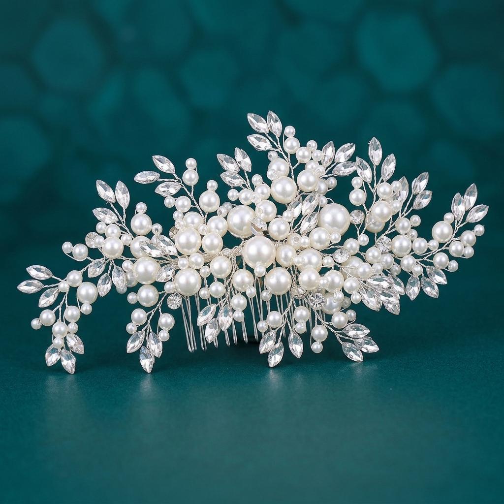 Bridal Pearl Rhinestone Hair Comb Elegant Updo Hair Ornaments Luxury Headbands Bride Wedding Party Hair Jewelry Accessories