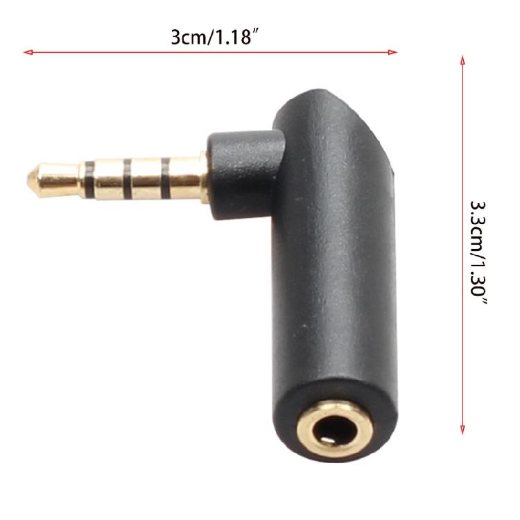 Wearproof 90 Degree Right Angle 3.5mm Angle Male To Female Headphone Adapter