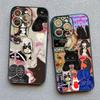 Artistic Image Stitching Black Cat Phone Case For iPhone 14 13 12 Mini 11 Pro Max 16 15 Pro Max Plus XS XR X 7 8 SE2 Back Covers