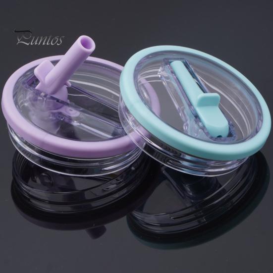 40oz Tumbler Flip Straw Lid Replacement Leak-Proof Splash Resistant Cover for Cup BPA-Free Reusable Glass Lid with Folding Straw