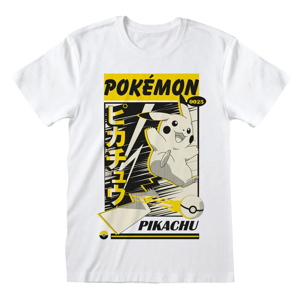 POKEMON Unisex Voksen Pikachu Katakana T-skjorte