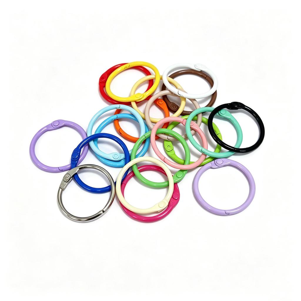 30mm Colorful Metal Book Ring & Keychain Buckle - DIY Open Jump, Loose-Leaf & Card Holder