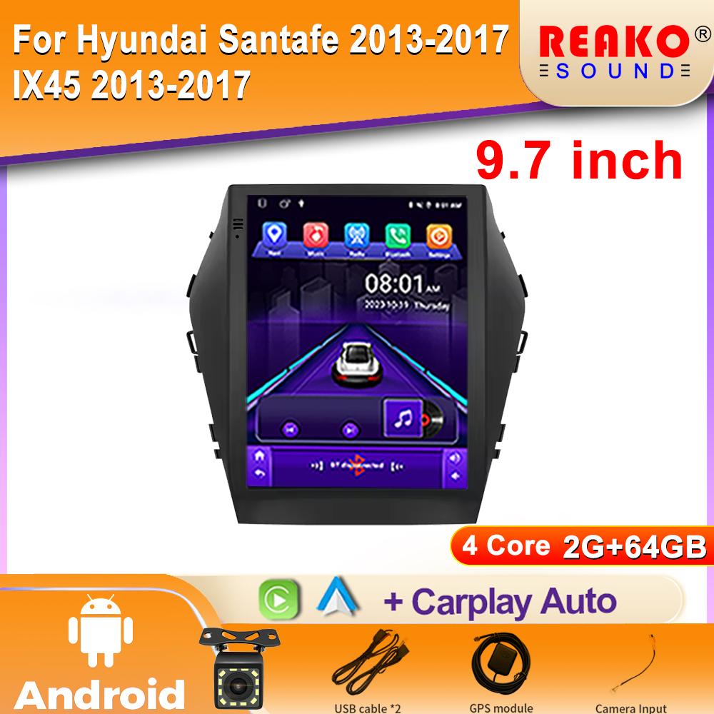Car Radio Android Auto For Hyundai Santafe 2013-2017 IX45 2013-2017 Multimedia Player Video 5G WIFI IPS Screen 2din DVD