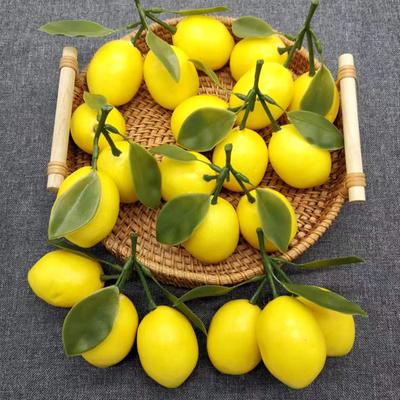 Realistic Simulation Lemon Yellow Artificial Lemon Photography Props for Kitchen Christmas Thanksgiving Party Decoration