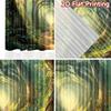 2D Flat Printing 2pcs Window Curtains Enchanted Forest Path Sunlit Digital Printed Polyester Drapes Festive Holiday for Indoor