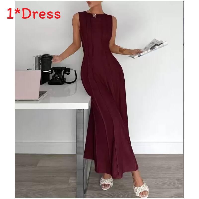 Polyester A Line Dress With Wrinkleresistant Fabric For Casual And Party Wear