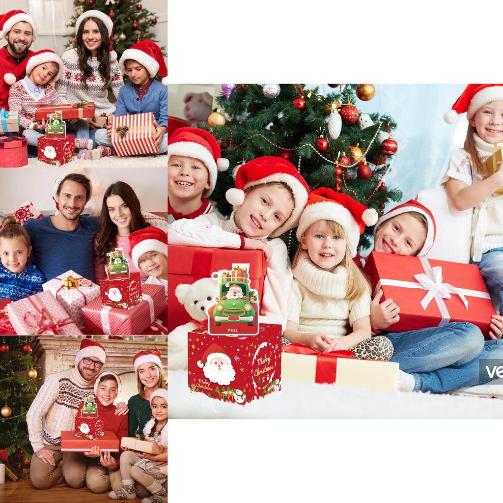 Red Santa Claus Pattern Paper Gift Box For Christmas Parties And Gift Giving