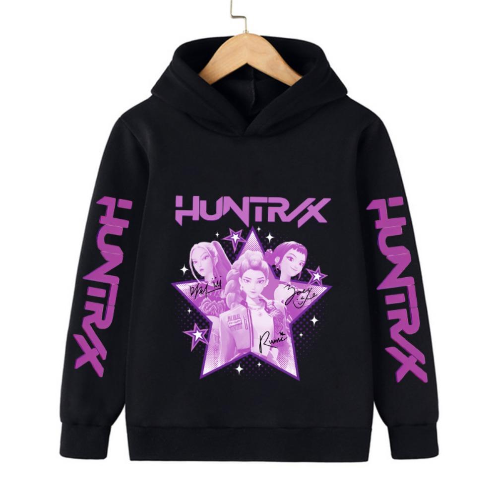 Korean-style Kids Fashion Hoodie Kpop Demon Hunter Fleece Sweatshirt Cute Harajuku-style Girls Fall/Winter Pullover