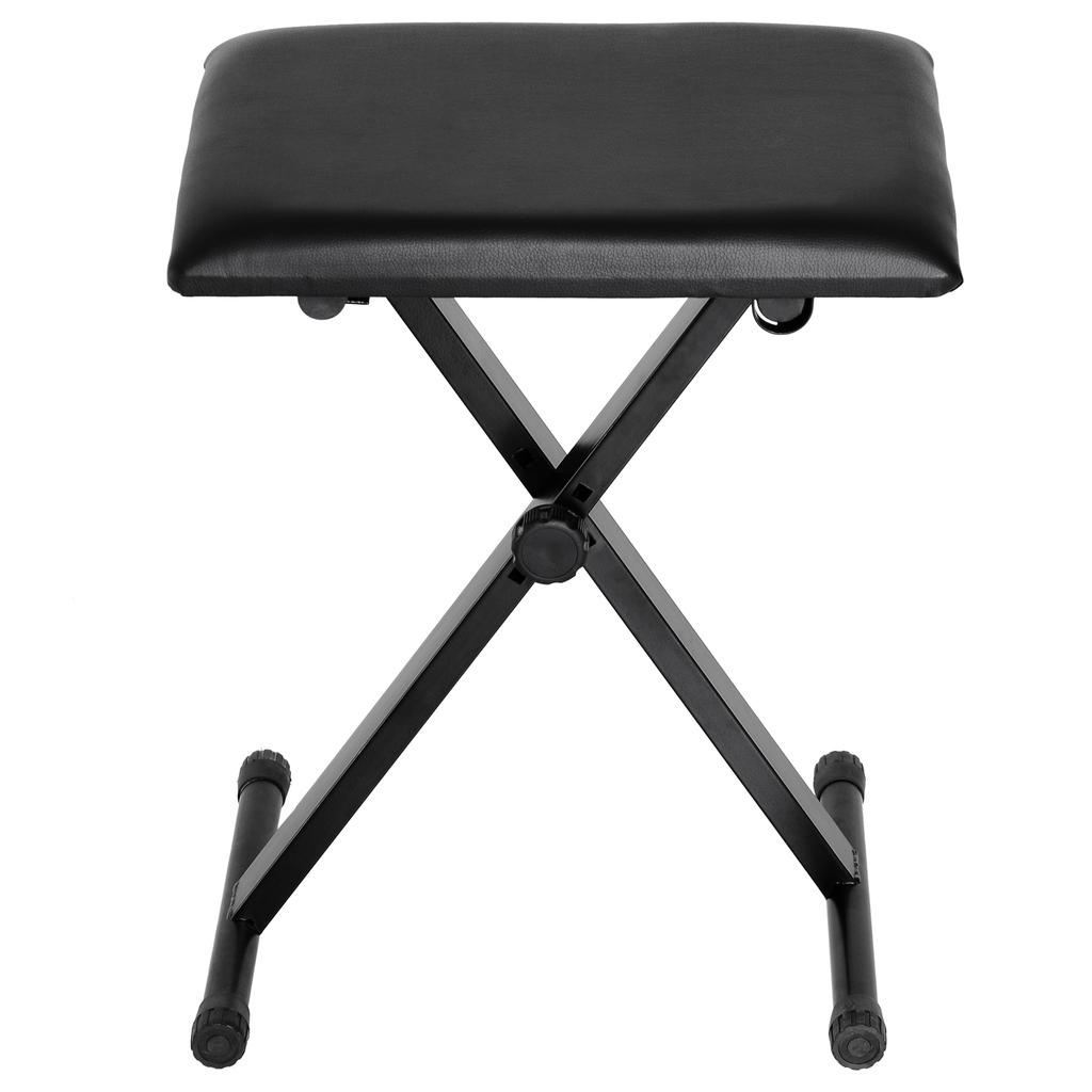 Foldable Keyboard Stool Padded Seat X Frame Chair Adjustable Height Piano Bench Black