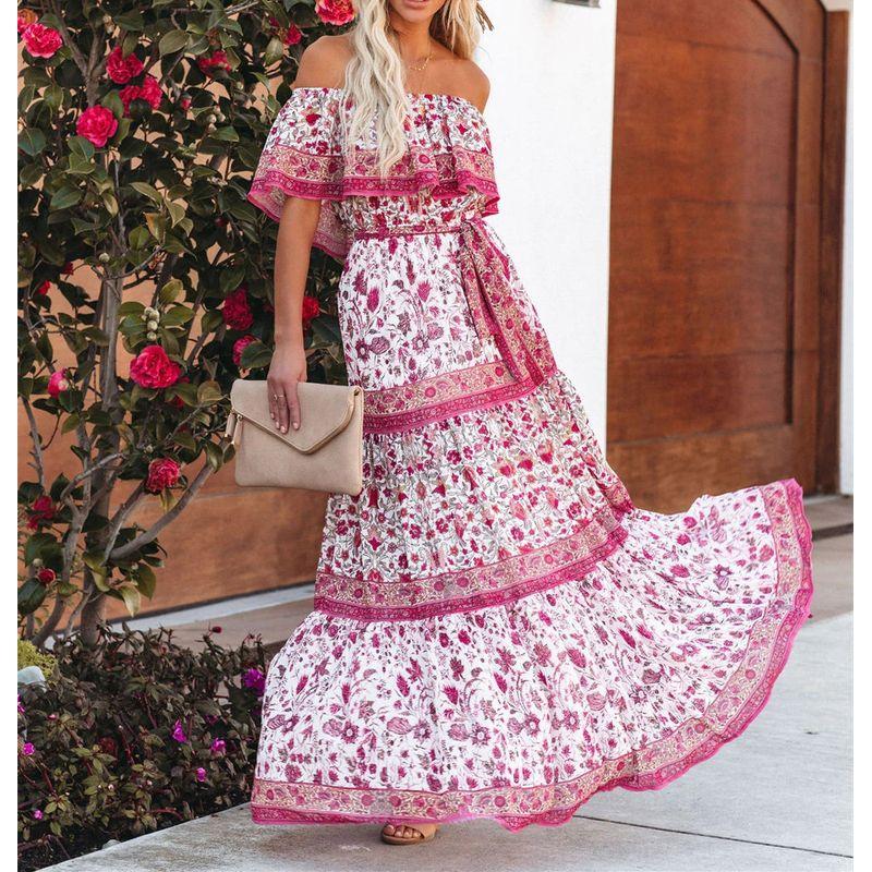 2023 Summer Ladies Tie-Dye Stitching Print Sexy Dress Dress