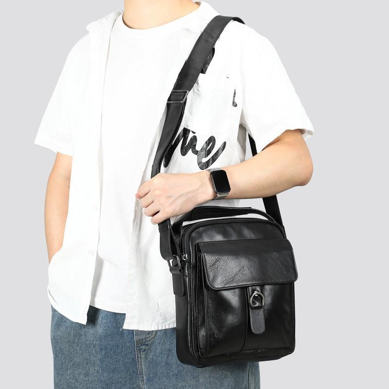 New Men's Casual Travel Shoulder Bag Real Leather Top Layer Cowhide High-end Crossbody Work Commuting Small