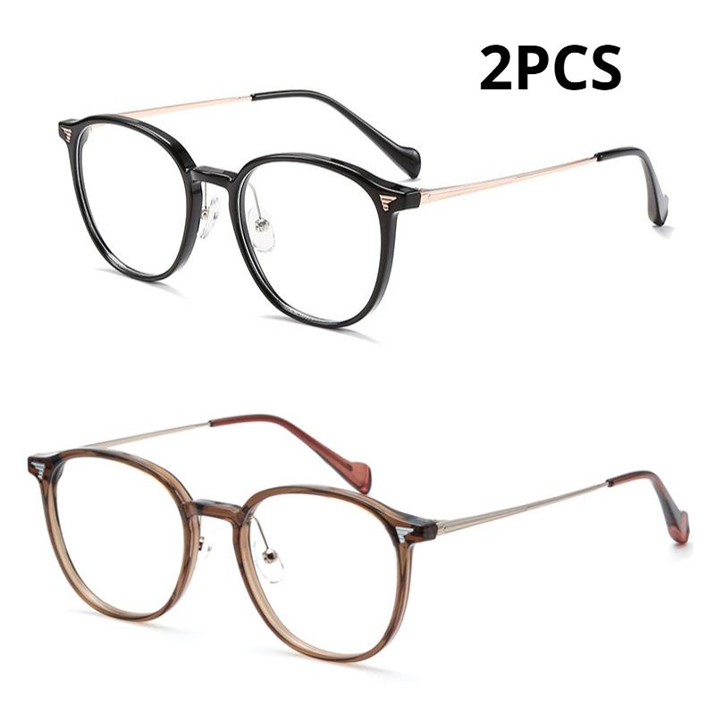 2Pcs Ultra-Light Comfortable  Eyewear Small Retro Round Pure Titanium Optical Prescription Glasses Frame Men And Women