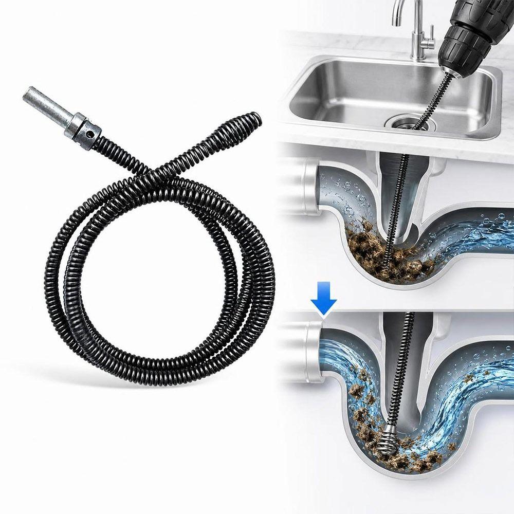 Steel Drain Snake Flexible Spring Pipe Cleaning Cable New Spring Drain Auger Sink Maintenance