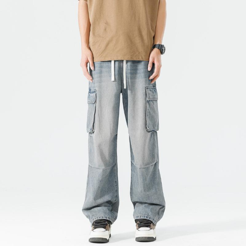 

JYL Unique new wide fashion men s jeans and street style washing effect 3XL електричні темно-червоний колір