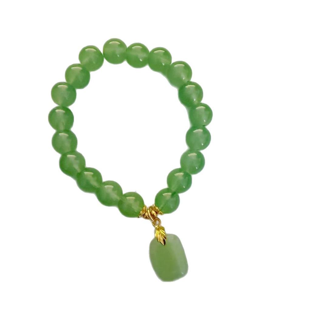 Trendy Retro Hetian Jade Beaded Bracelet for Women - Unique Gift for Mom