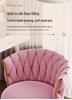 Swivel Bar Stool with Casters, High-Legged Makeup Chair, Adjustable Dressing Stool with Backrest, Streamlined Design for Home Beauty.