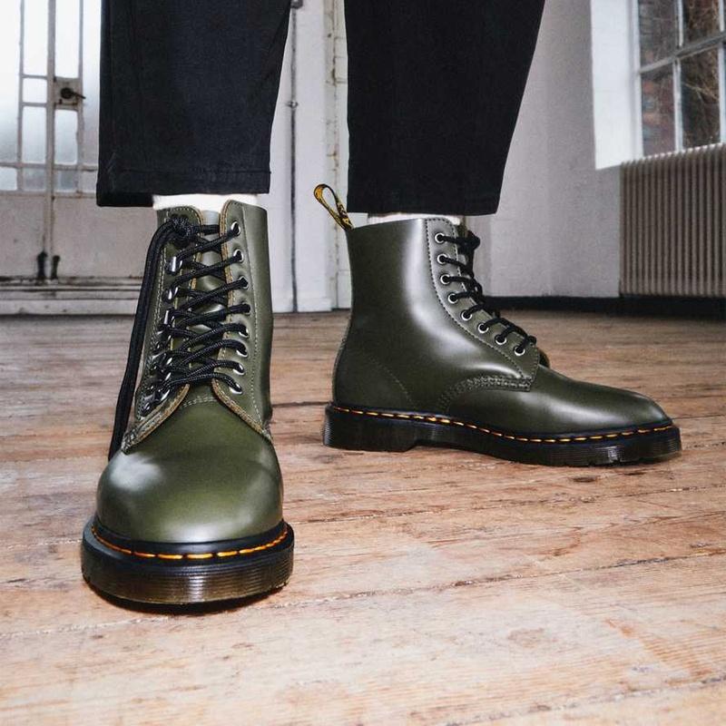 Dr. Martens 1460 Pascal Verso Stylish Simplicity Waterproof Wear-resistant Mid Tops Martin Boots Couple Style Green Men's 26966272