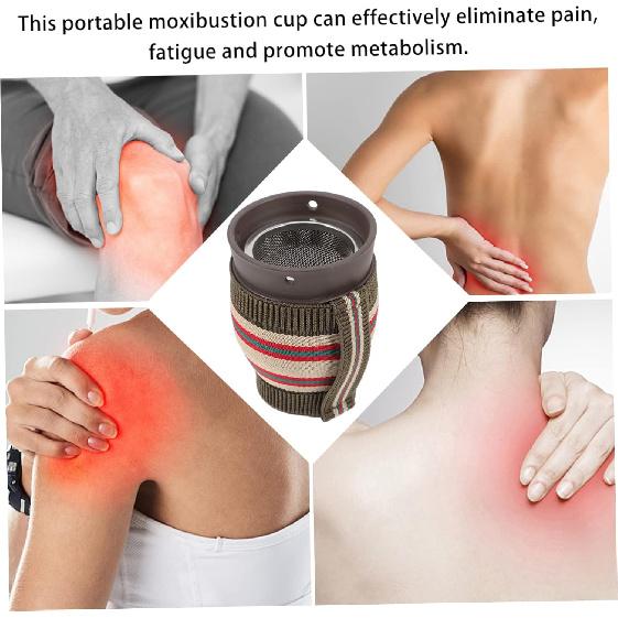 1set Ceramic Moxibustion Cup Portable Heat Insulation Moxibustion Pot for Home Use Massage Tool for Elderly and Wellness Present