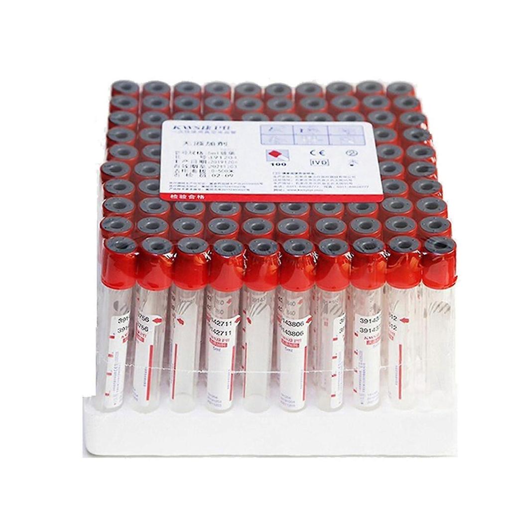 2025 Blood Collection Tubes, 3/5/10ml, 100 Pieces, Disposable, Without Additives, 10ml