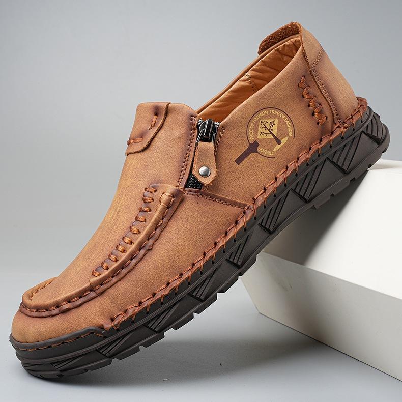 2025 Popular Large Size Men's Shoes Foreign Trade Outdoor Men's Boots Casual Men's Short Boots Foot Stitching Tooling Leather Shoes